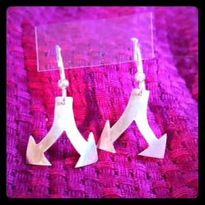 Silver "Which Way?" Dangle Earrings